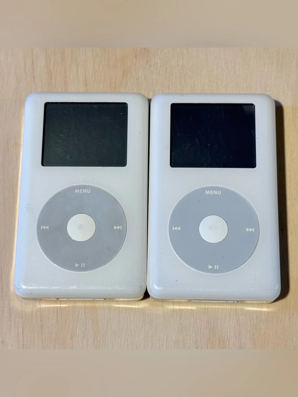 Lot Of 2 Apple iPod Model-A1059 40GB  BROKEN White For Parts/Repair Read Info